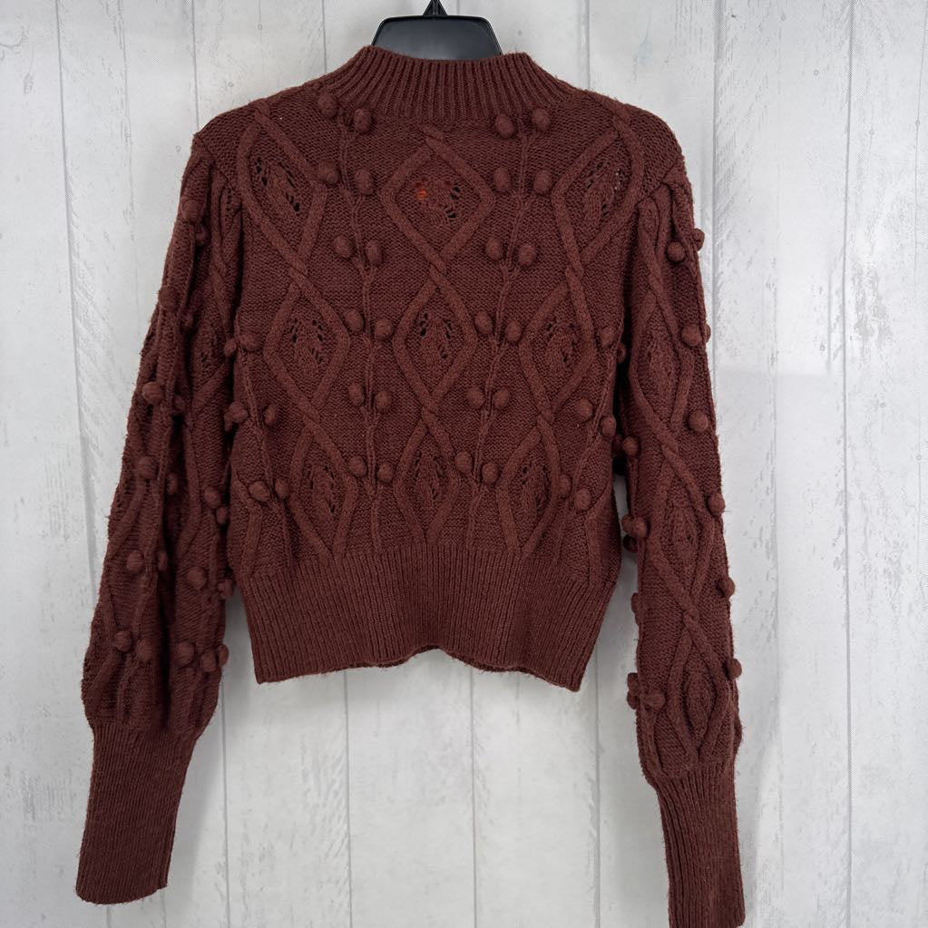 L textured cable knit sweater