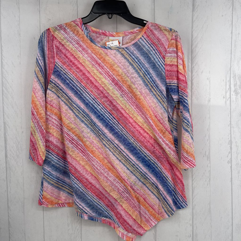 Mp colorful striped 3/4 slv tee