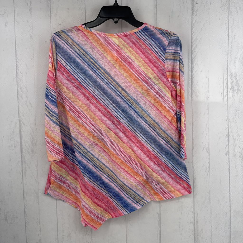 Mp colorful striped 3/4 slv tee
