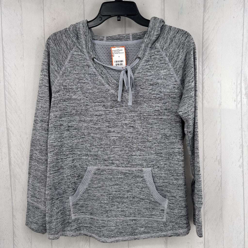 Mp marled tie-front l/s top