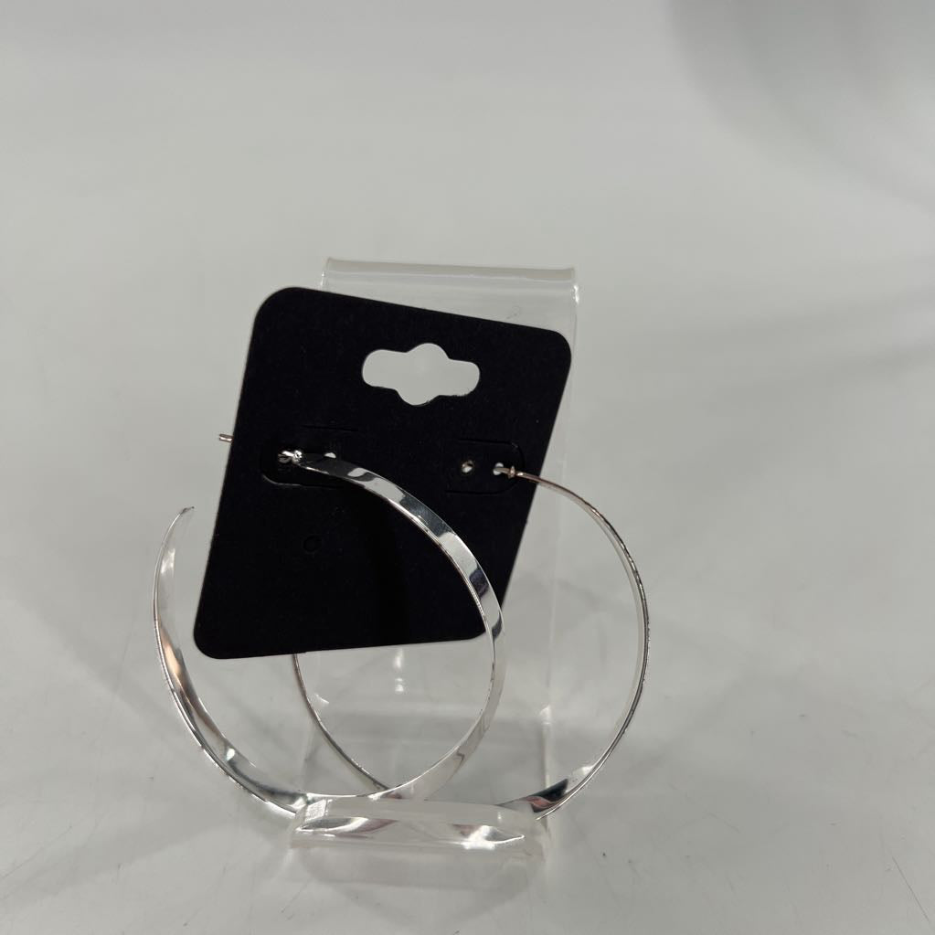 silver twist hoop earrings
