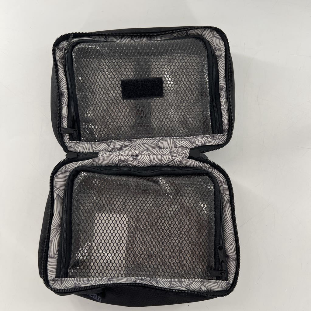 quilted zip around cosmetic pouch