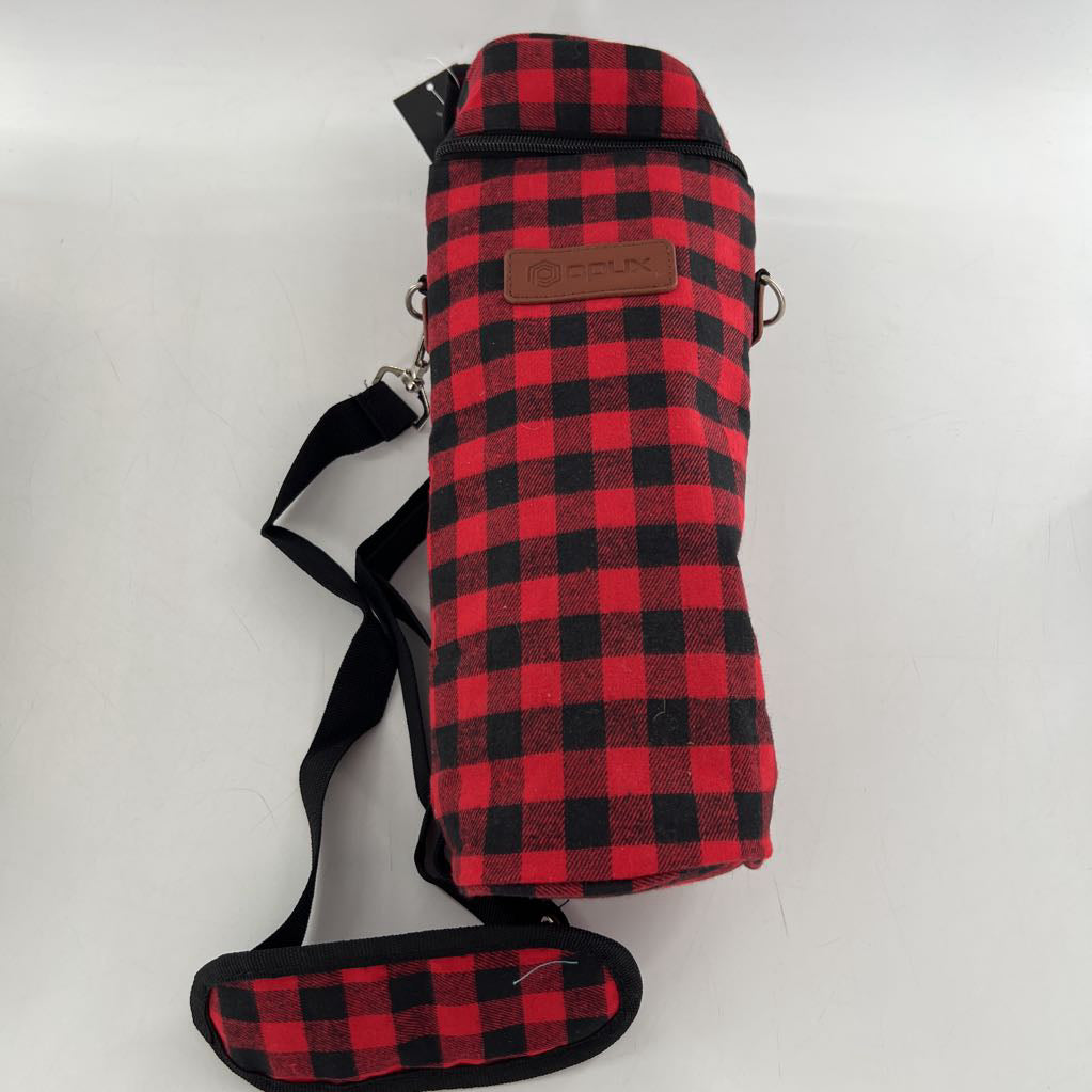 plaid bottle cooler blk/red