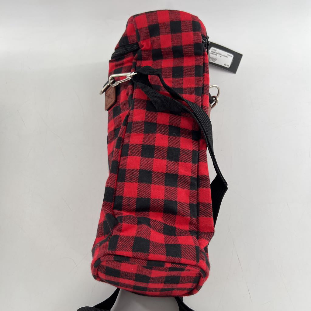 plaid bottle cooler blk/red