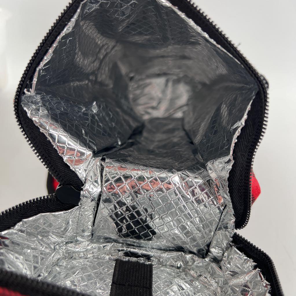plaid bottle cooler blk/red