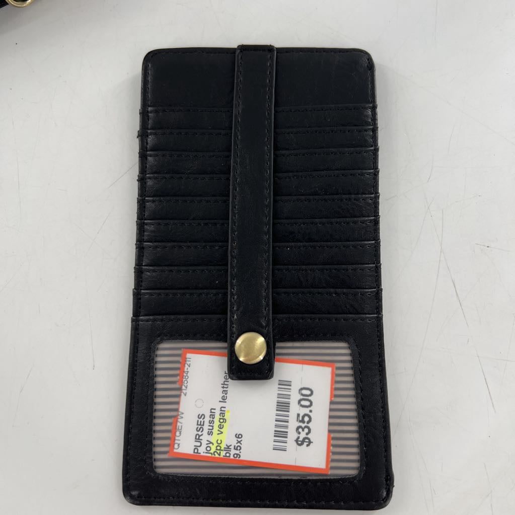 2pc vegan leather crossbody & wallet
