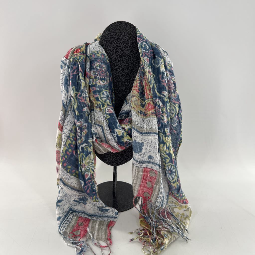 floral fringe scarf