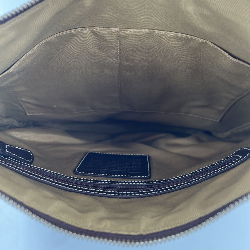leather trim signature hobo shoulder bag