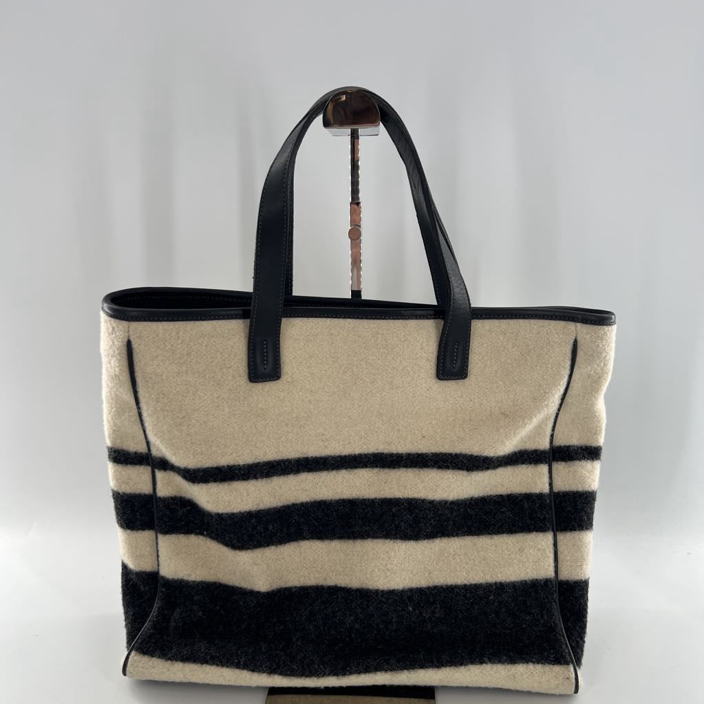 wool stripe tote bag