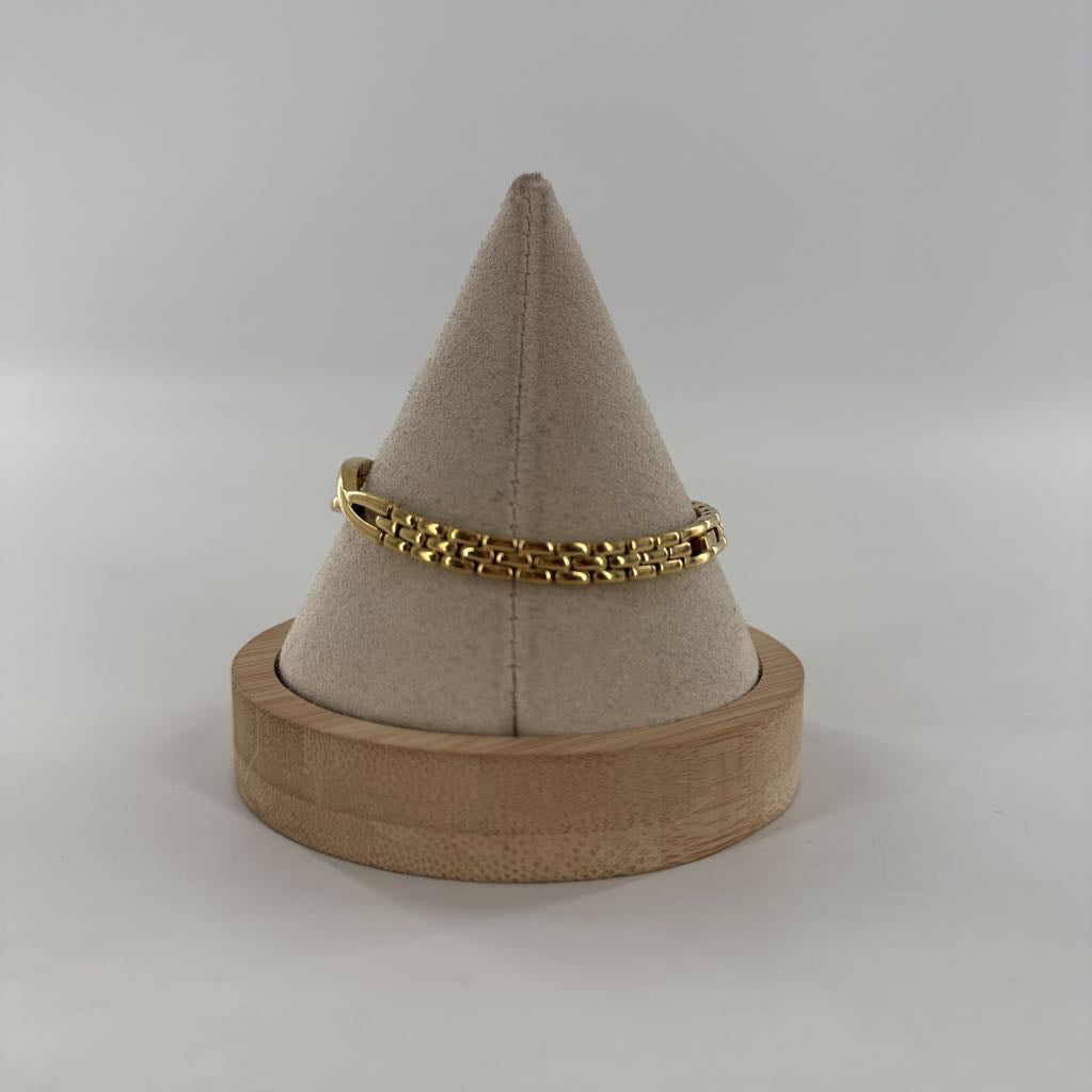 gold tone pave crystal accent bracelet