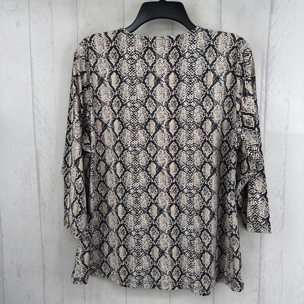 XL python v-neck 3/4 slv top
