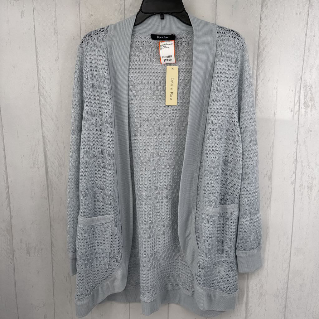 R46 L crochet open front cardi