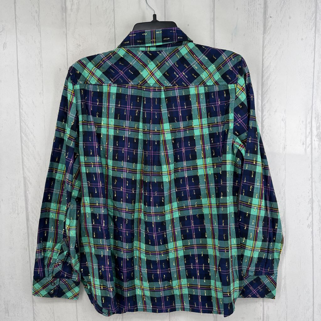 R39 Lp plaid button down l/s top