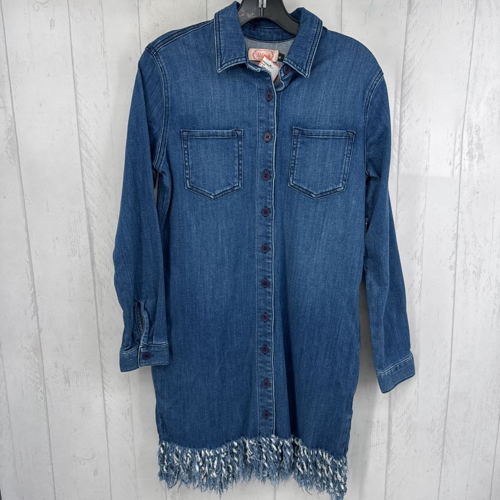 S denim button down l/s dress