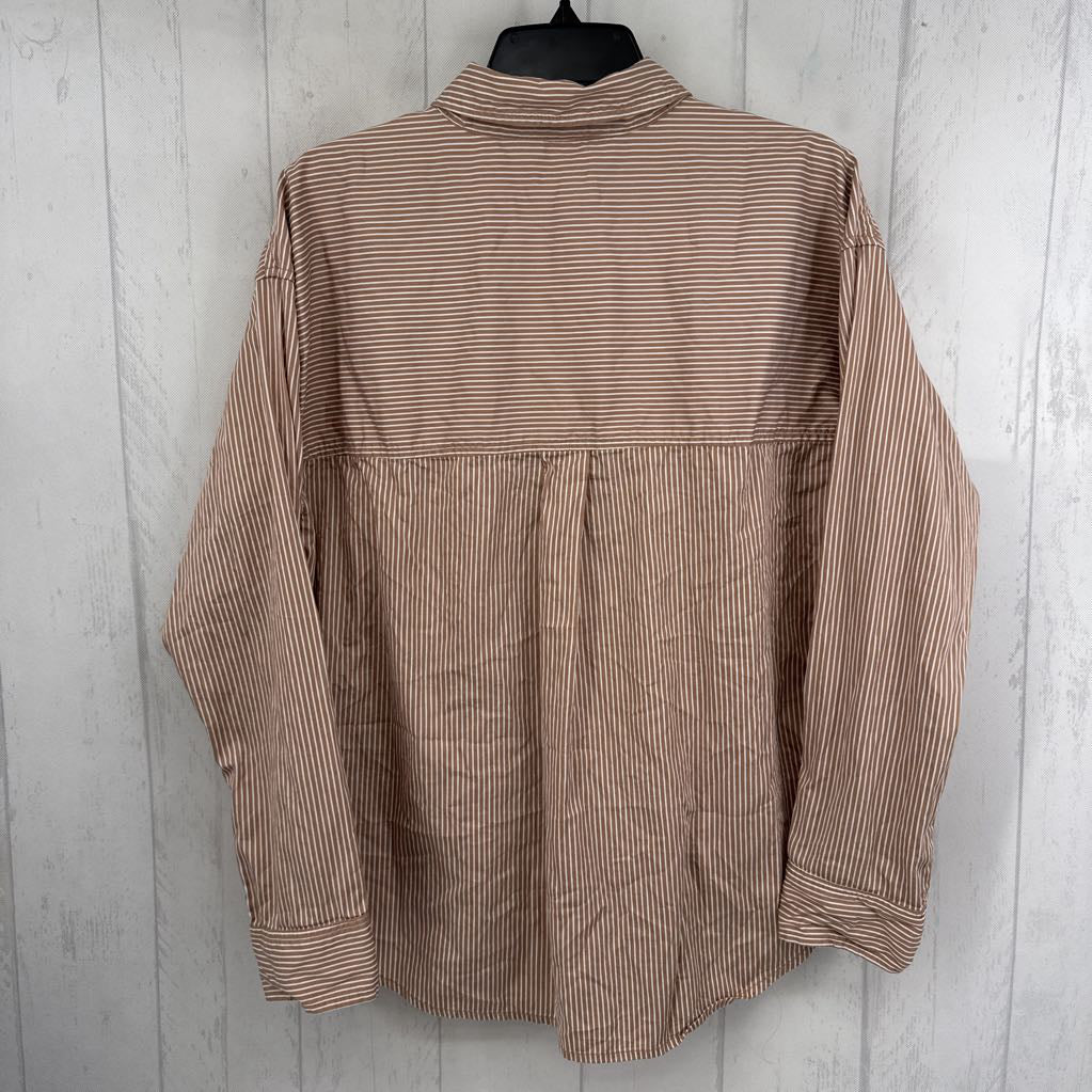 M striped button down l/s top