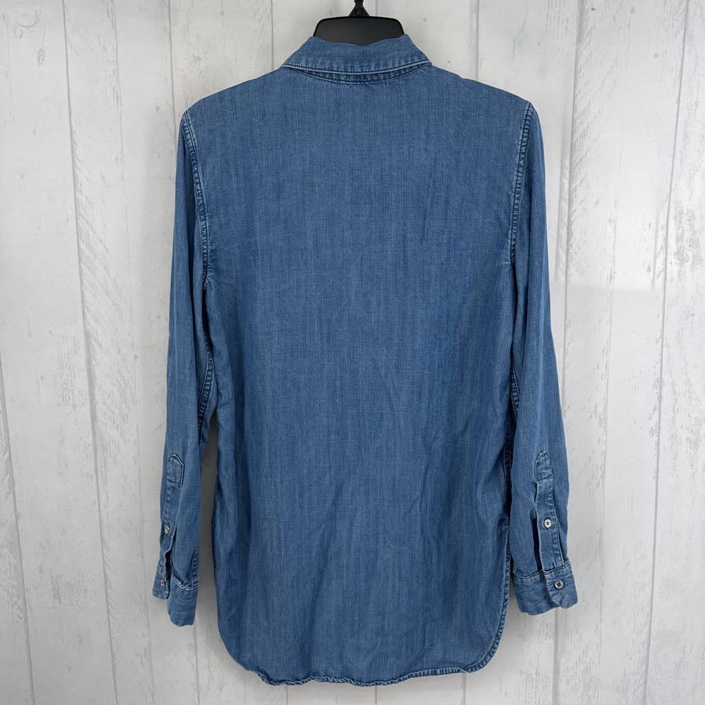 XS denim button down l/s top