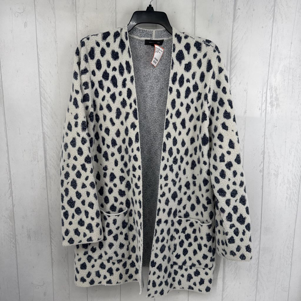 XL animal print open front cardi
