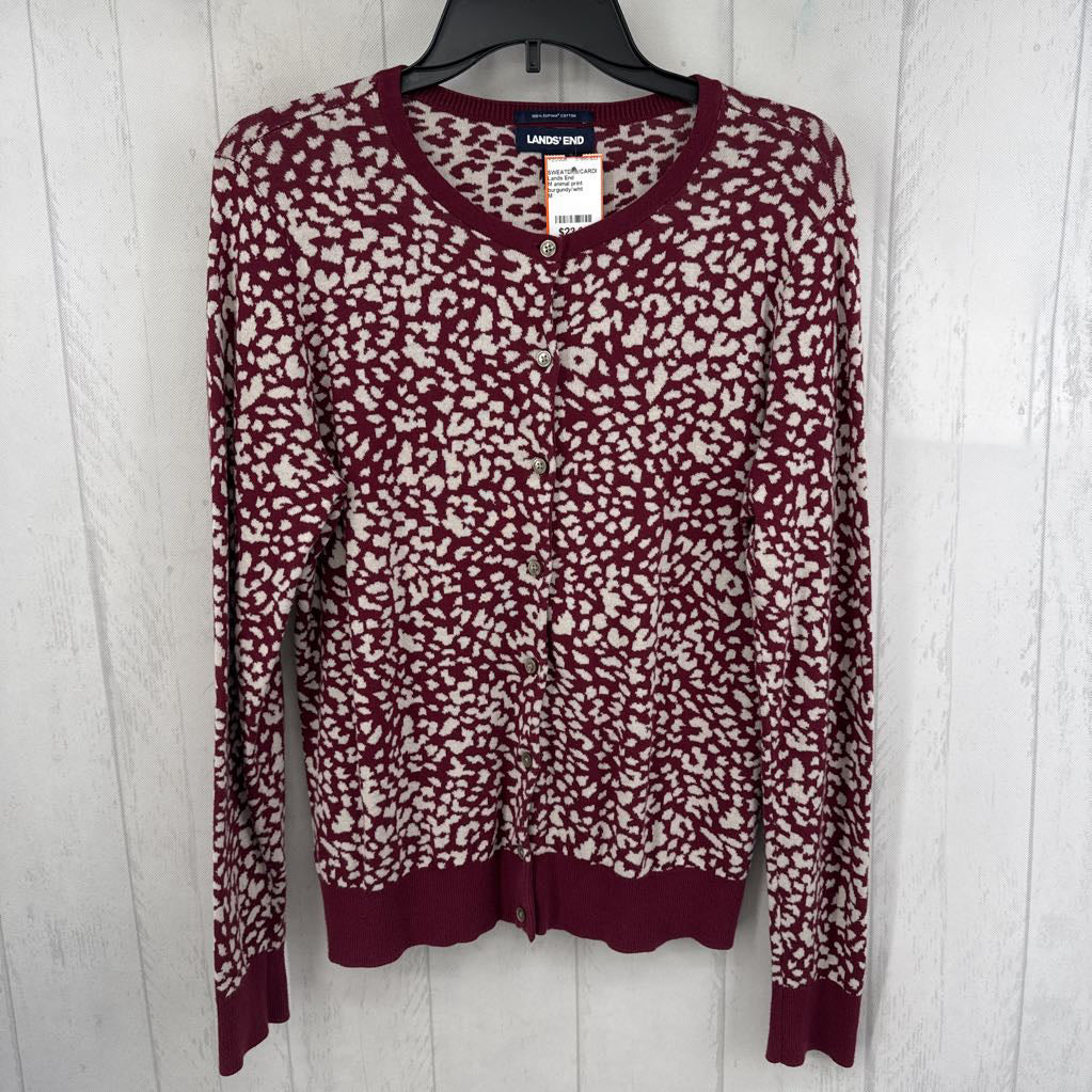 M animal print button down cardi