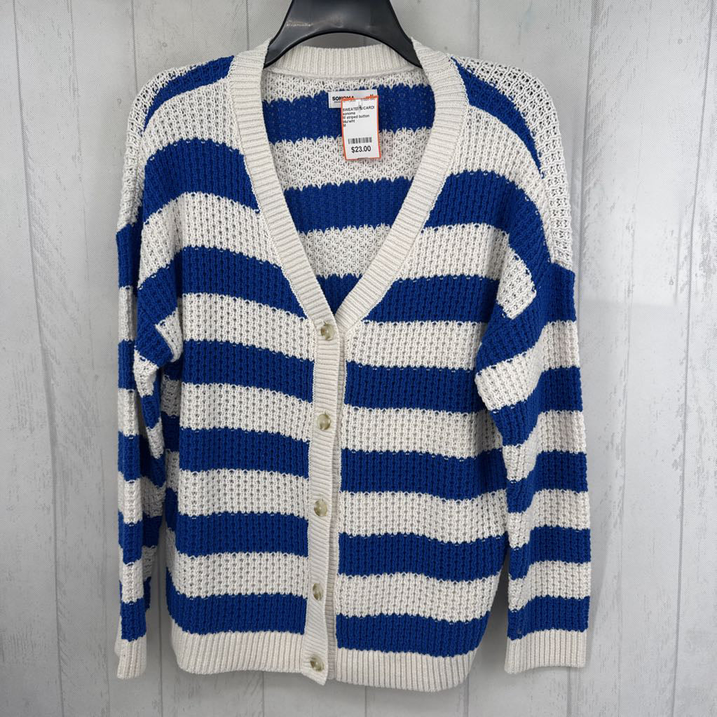 M striped button down cardi