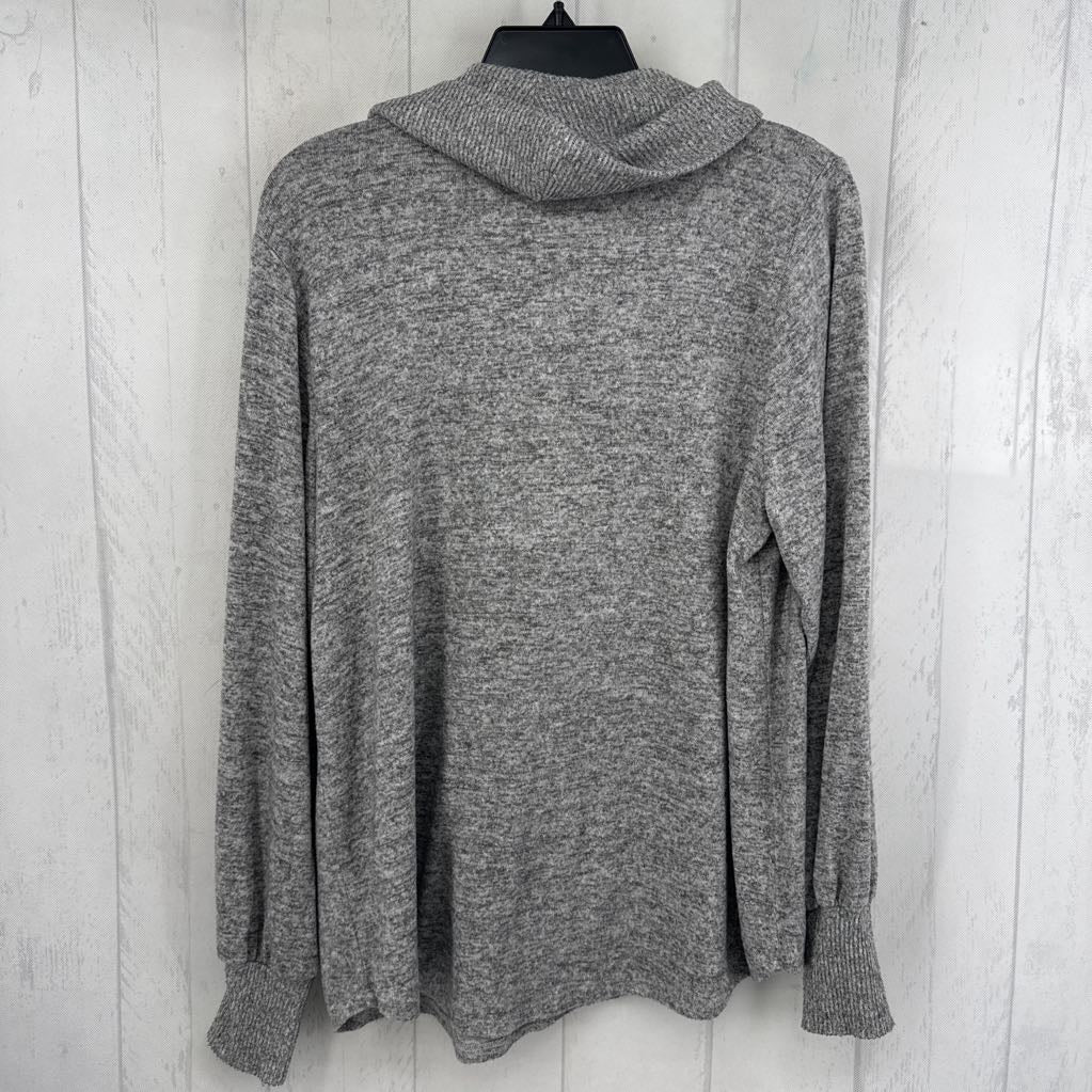 L marled cowl neck l/s top