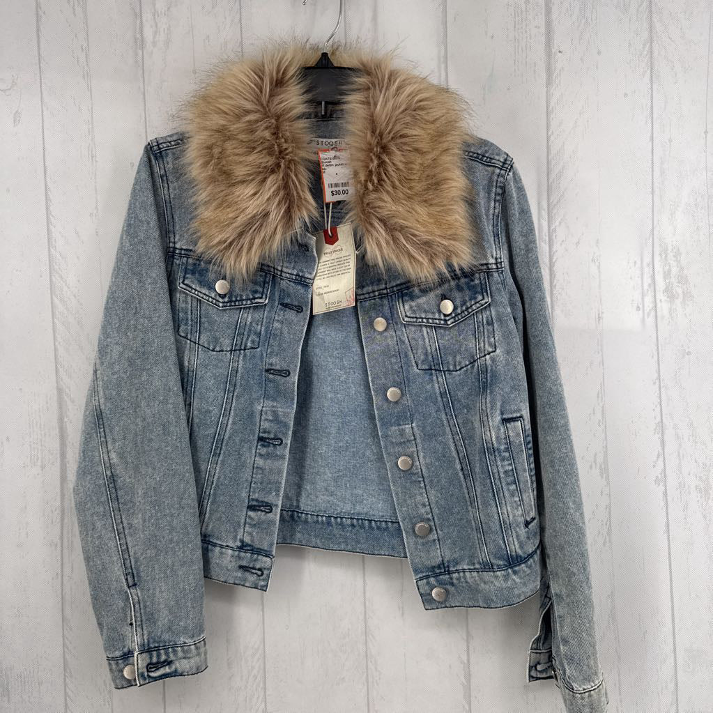 M denim jacket w/ faux fur trim