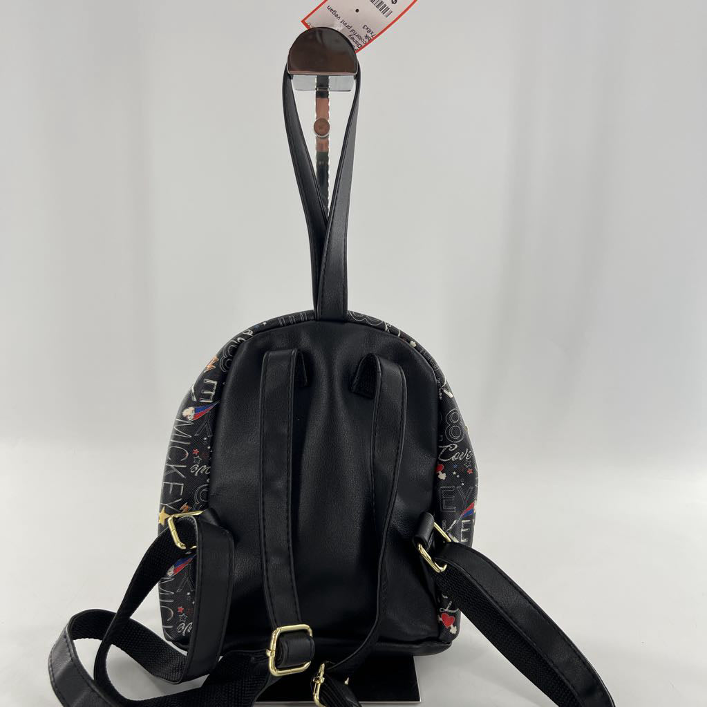 colorful print vegan leather mini backpack