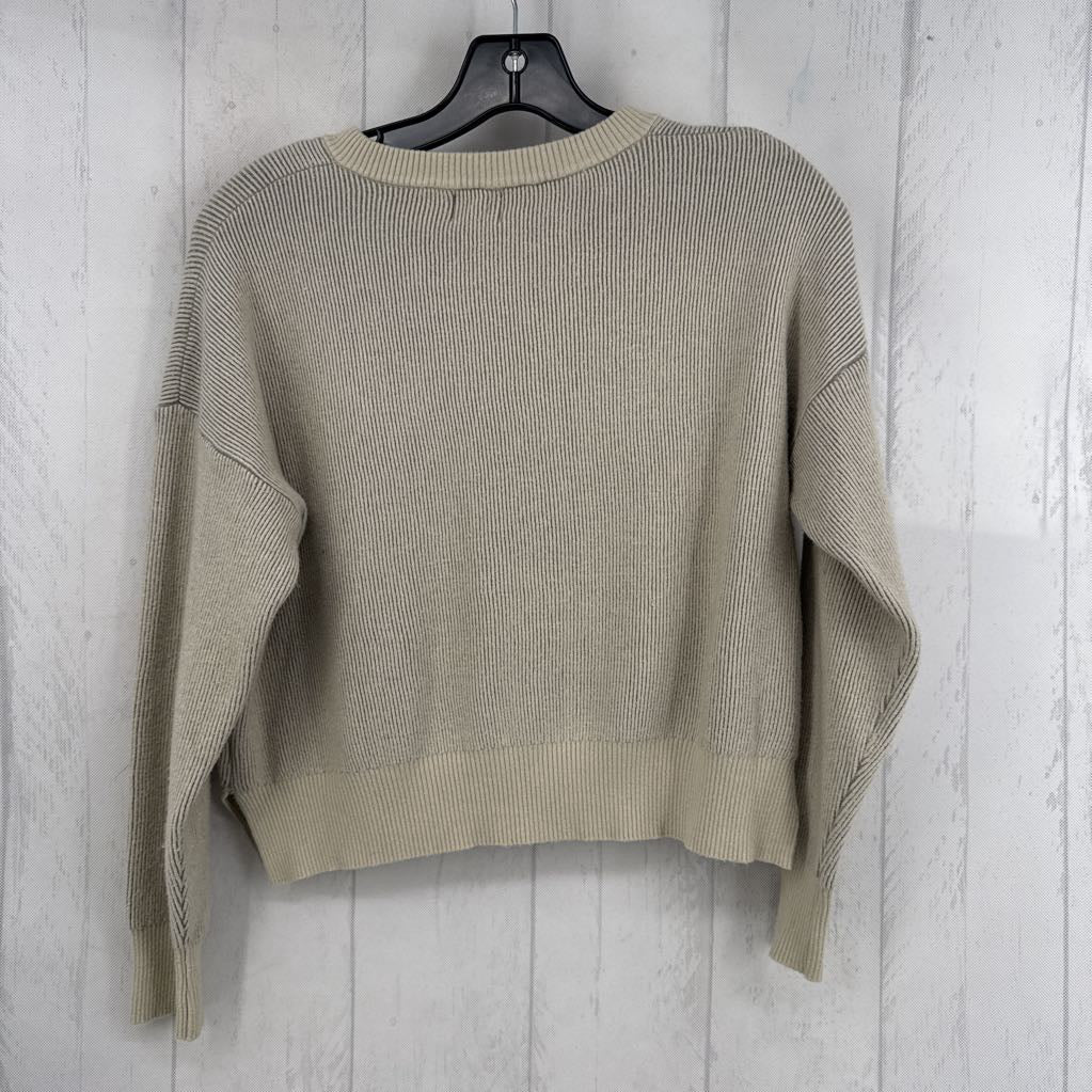 S rib knit v-neck crop sweater