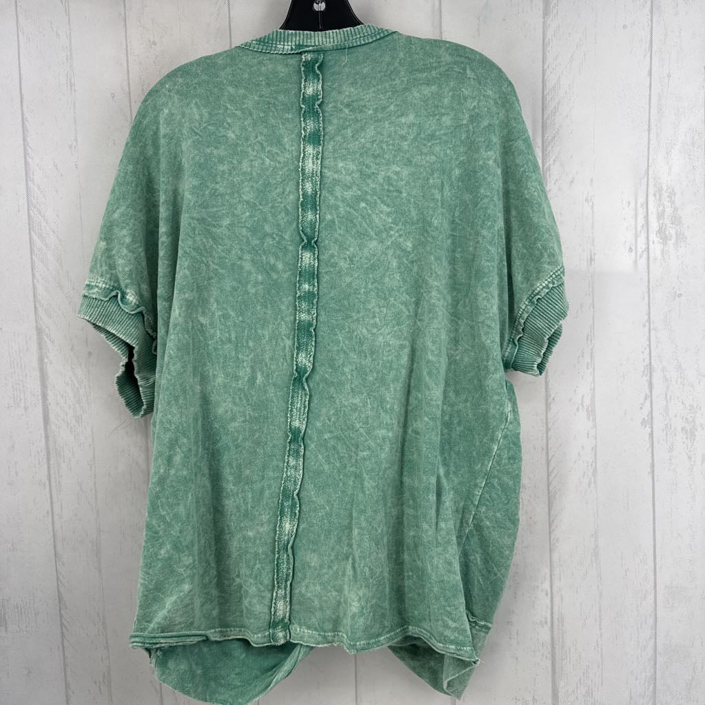 S gathered hem s/s top