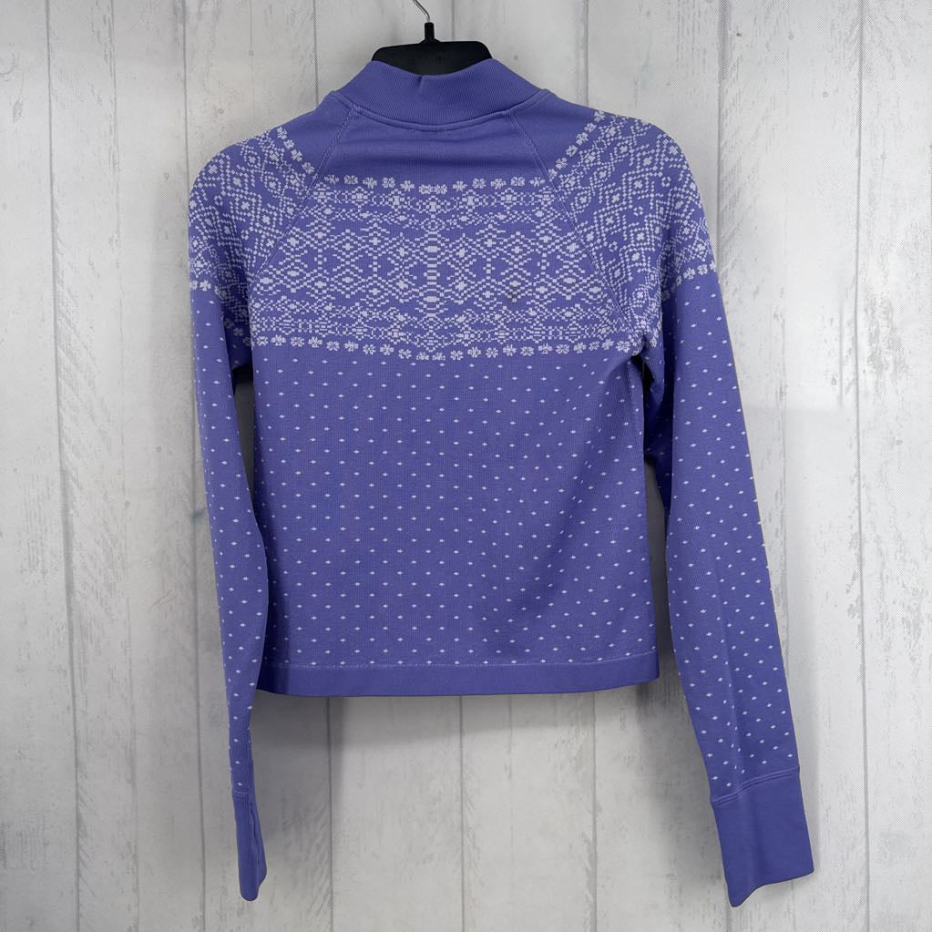 L fair isle quarter zip l/s top