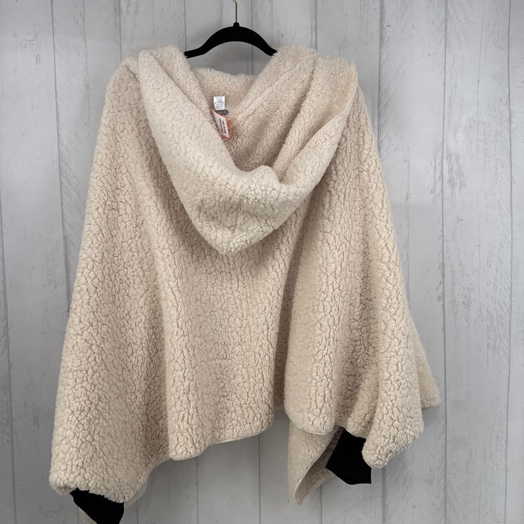 O/S sherpa dolman slv hooded sweater