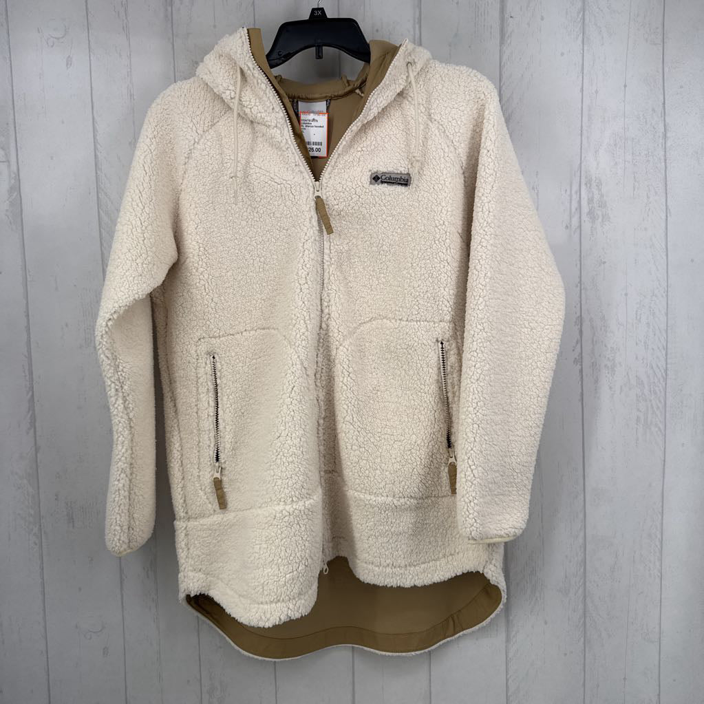 XL sherpa hooded zip-up jacket