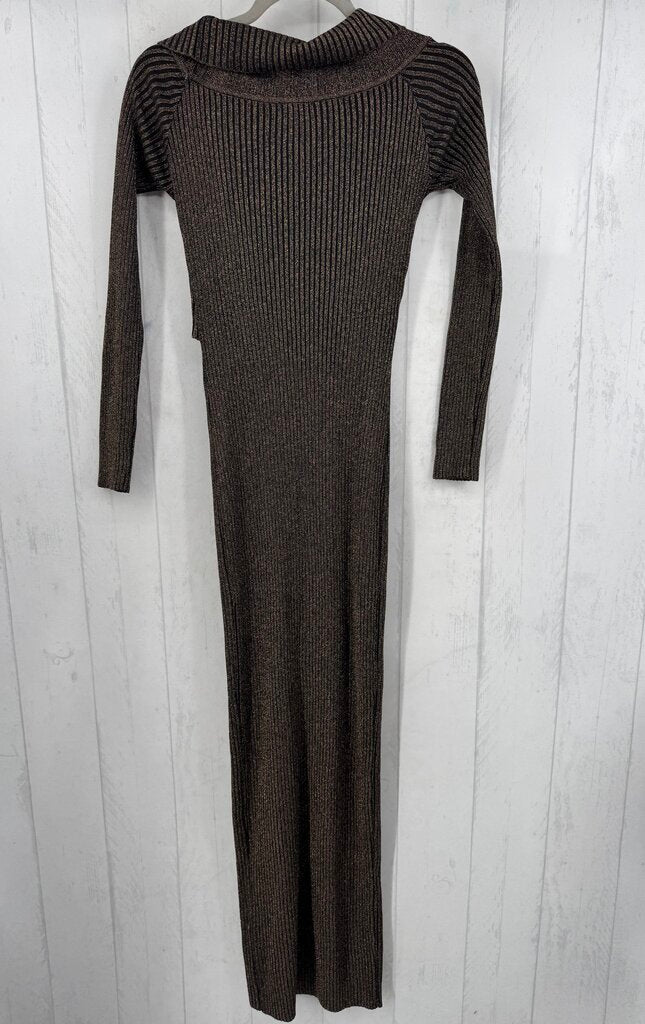 XL ribbed metallic l/s dress