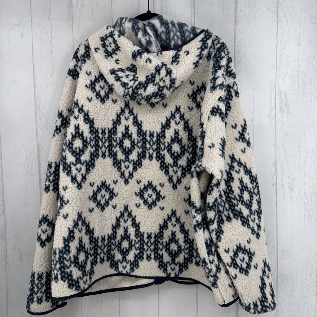 XXL sherpa hooded zip-up jacket