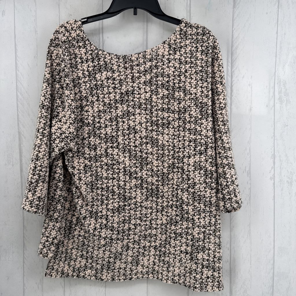 XL textured 3/4 slv top