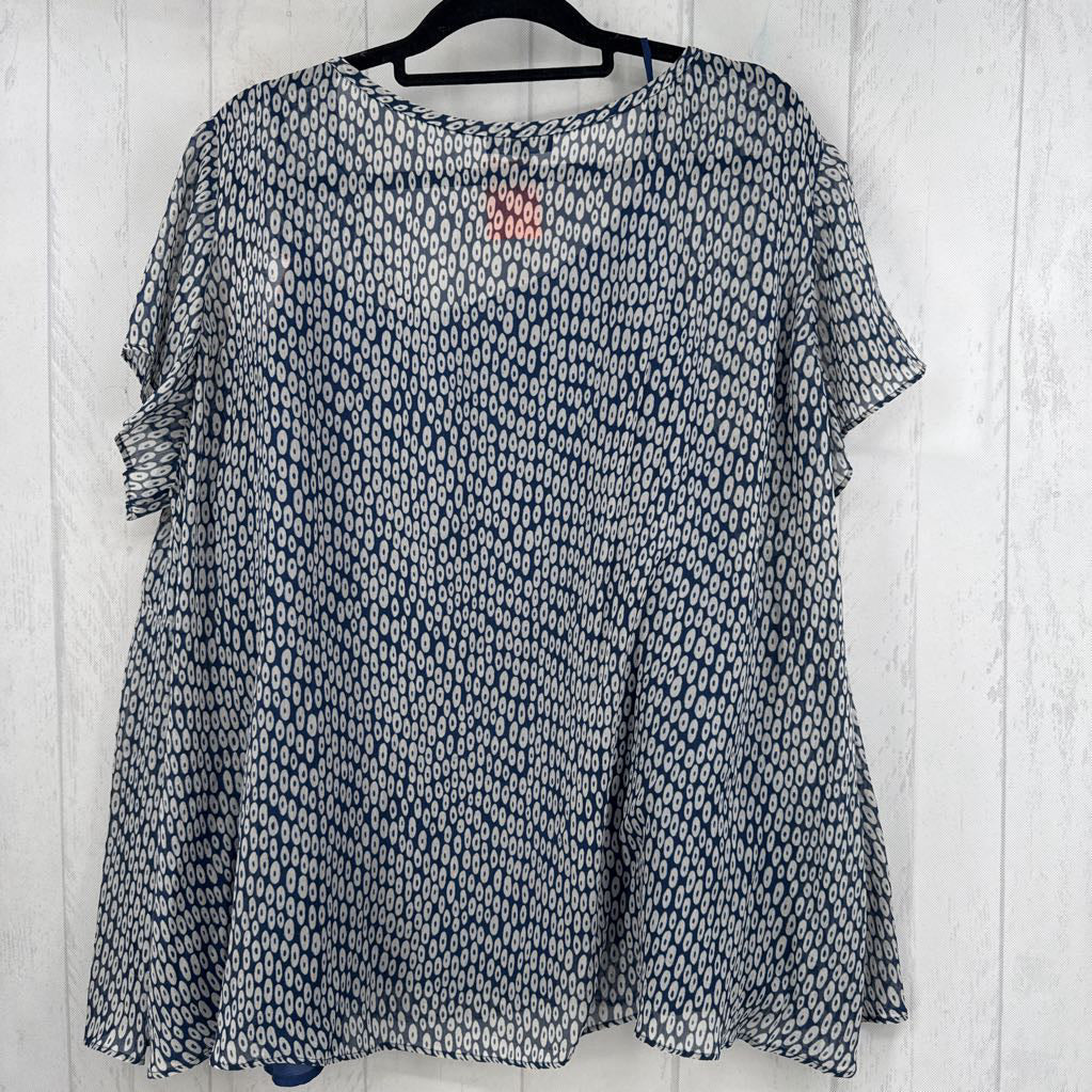 2X printed silk s/s top & cami
