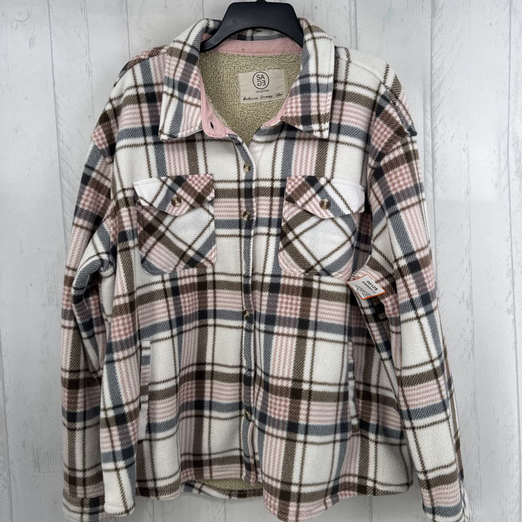 XXL fleece lined plaid shacket