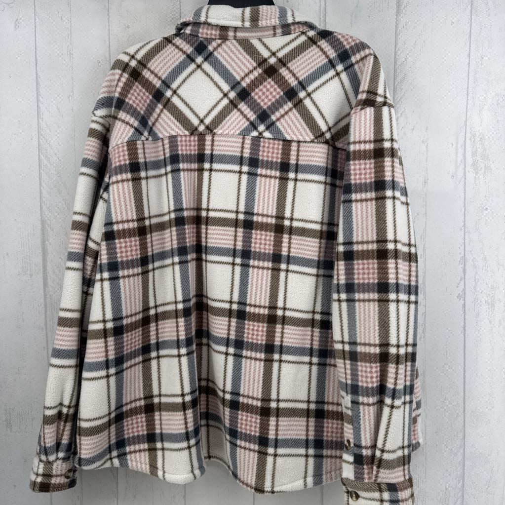 XXL fleece lined plaid shacket