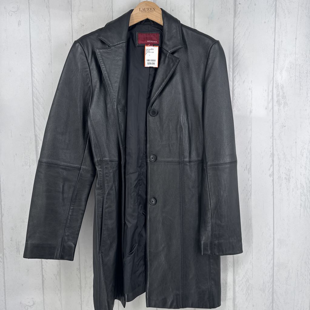 S leather coat