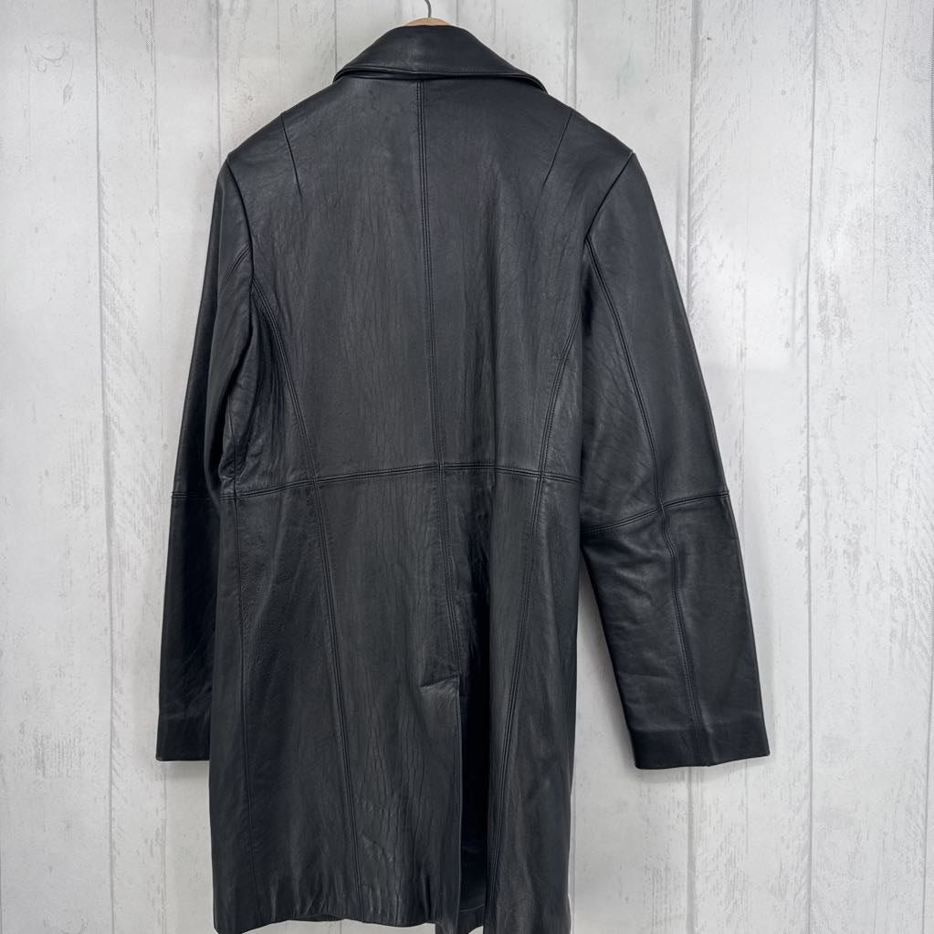 S leather coat
