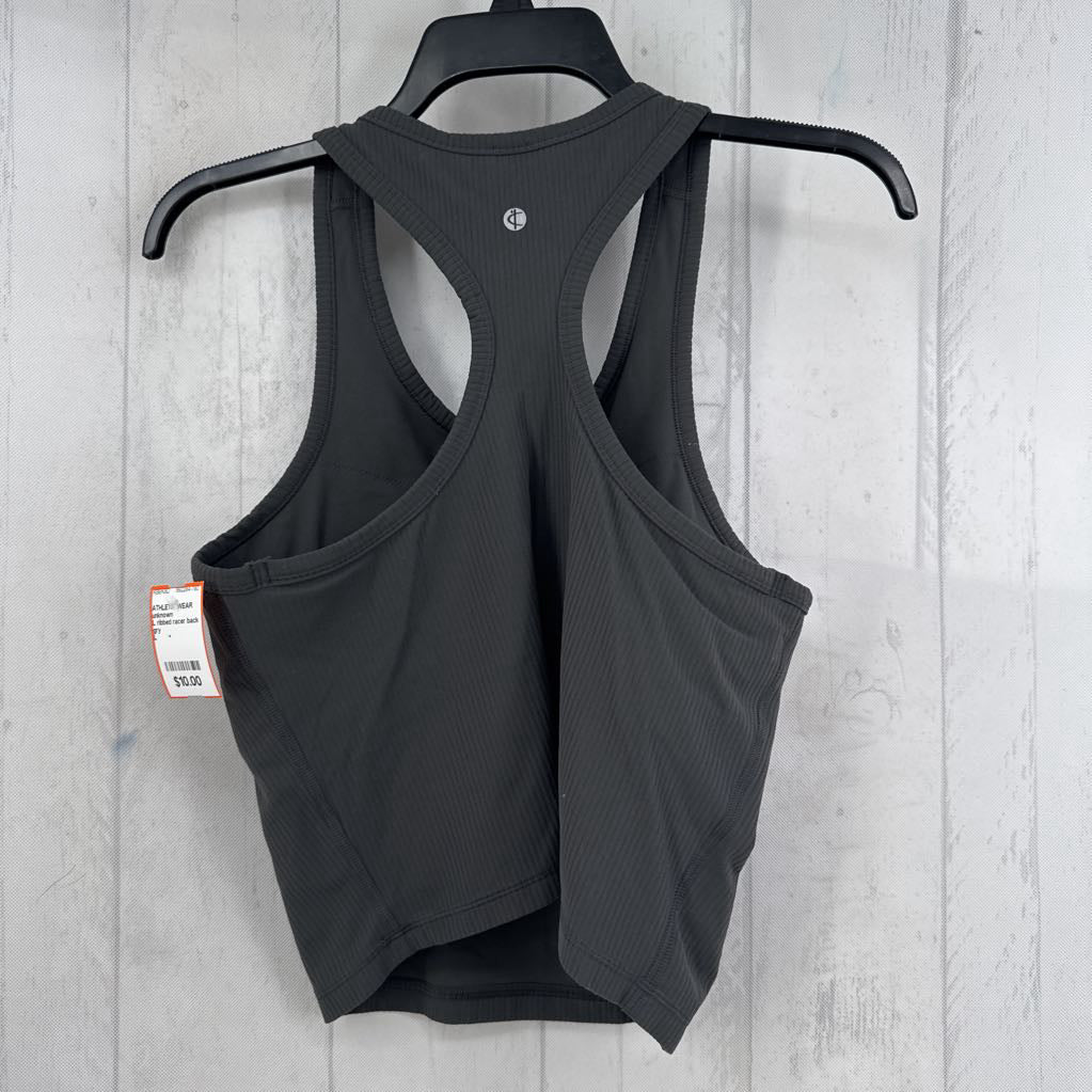 L ribbed racer back tank