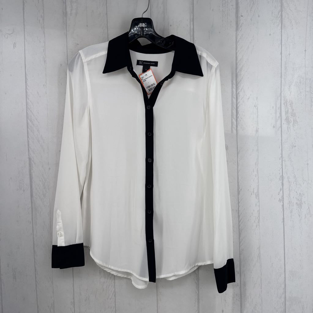4 colorblock button down l/s top