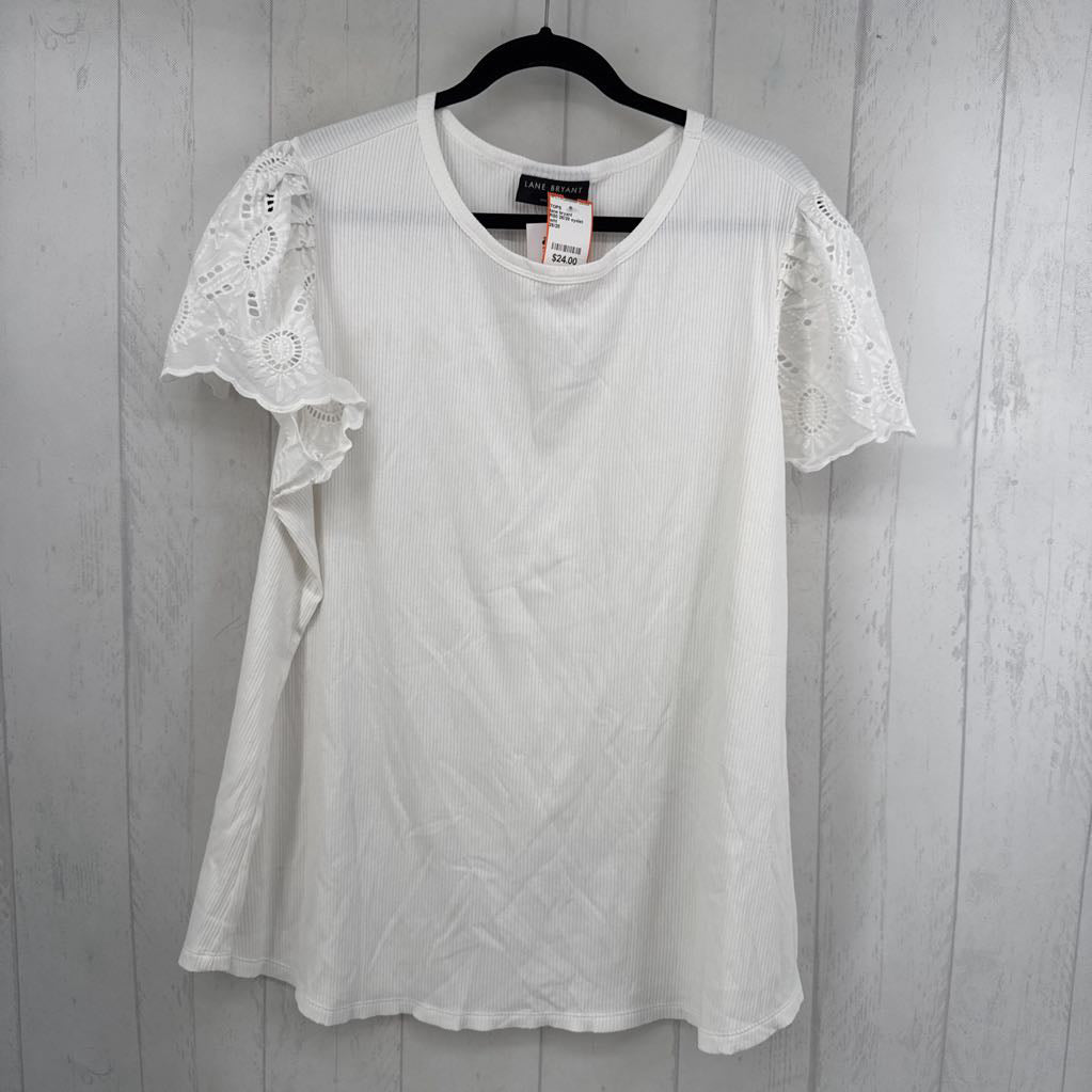 R50 26/28 eyelet slv ribbed tee s/s