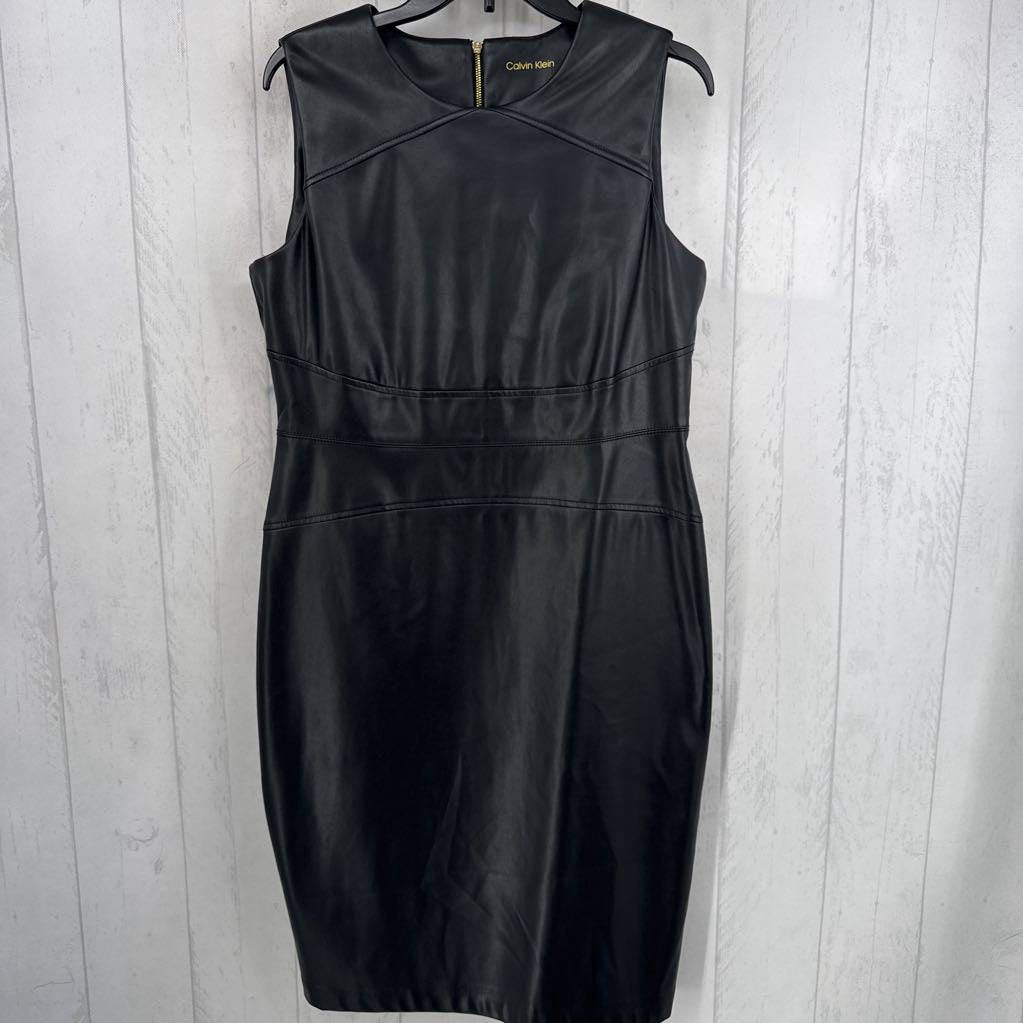 M/L faux leather slvls dress