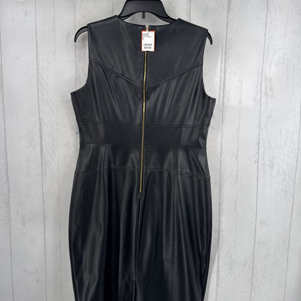 M/L faux leather slvls dress