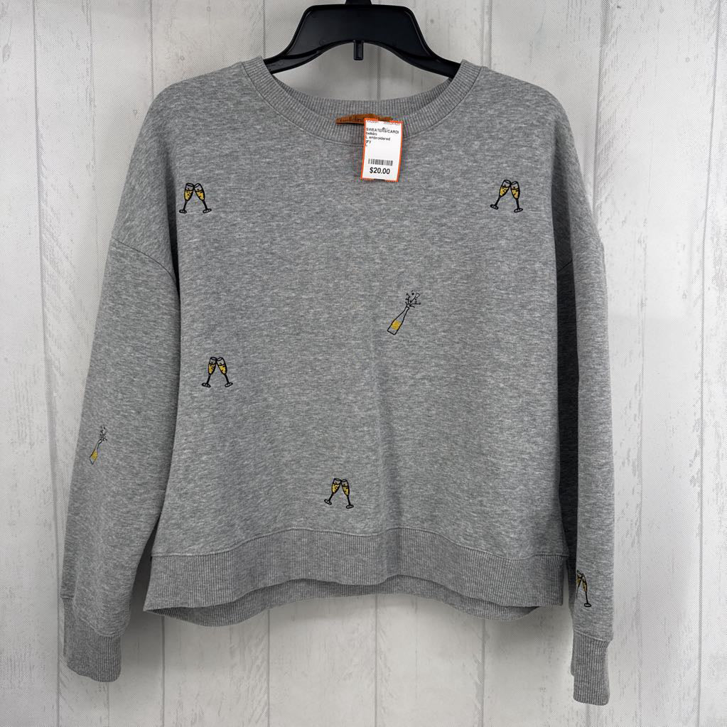 L embroidered crewneck sweatshirt-cheers