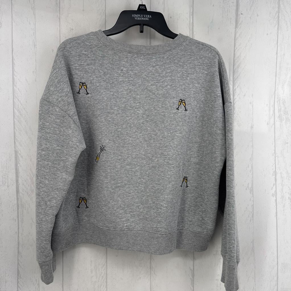 L embroidered crewneck sweatshirt-cheers