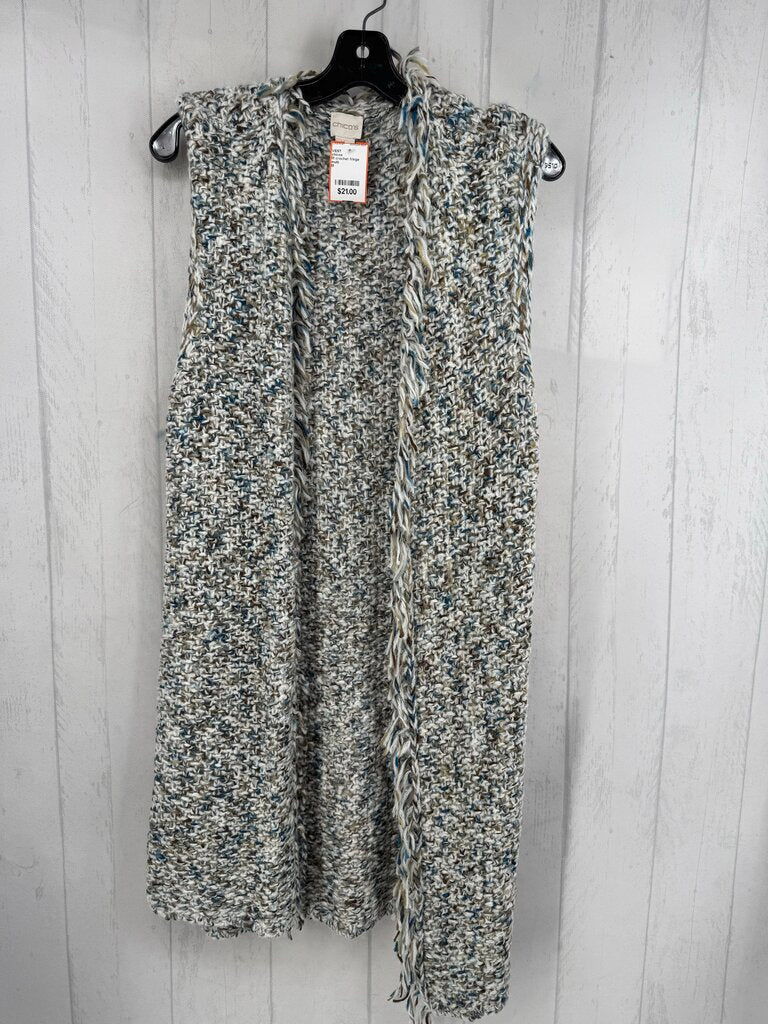 M crochet fringe scarf