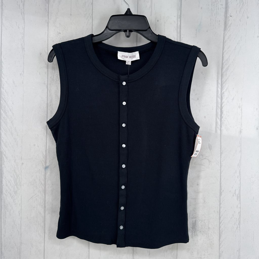 L ribbed button down vest