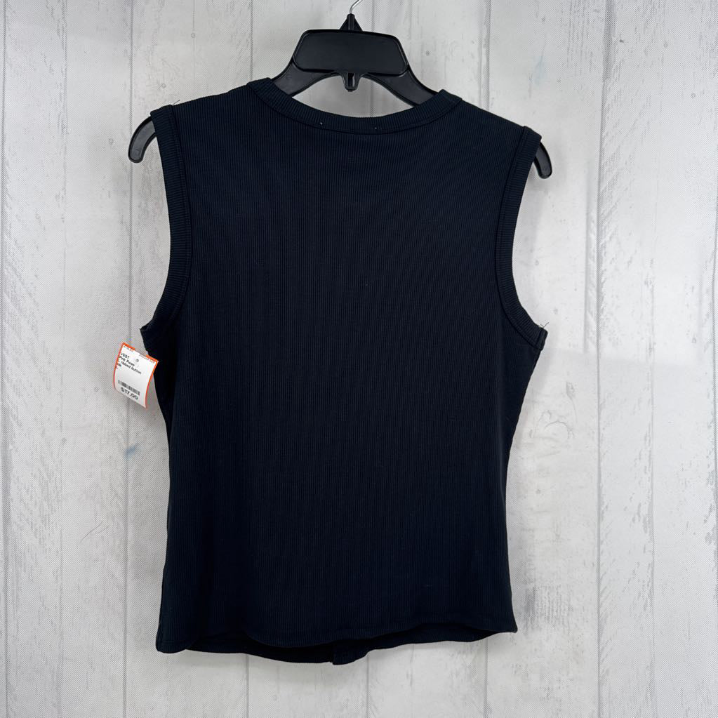 L ribbed button down vest