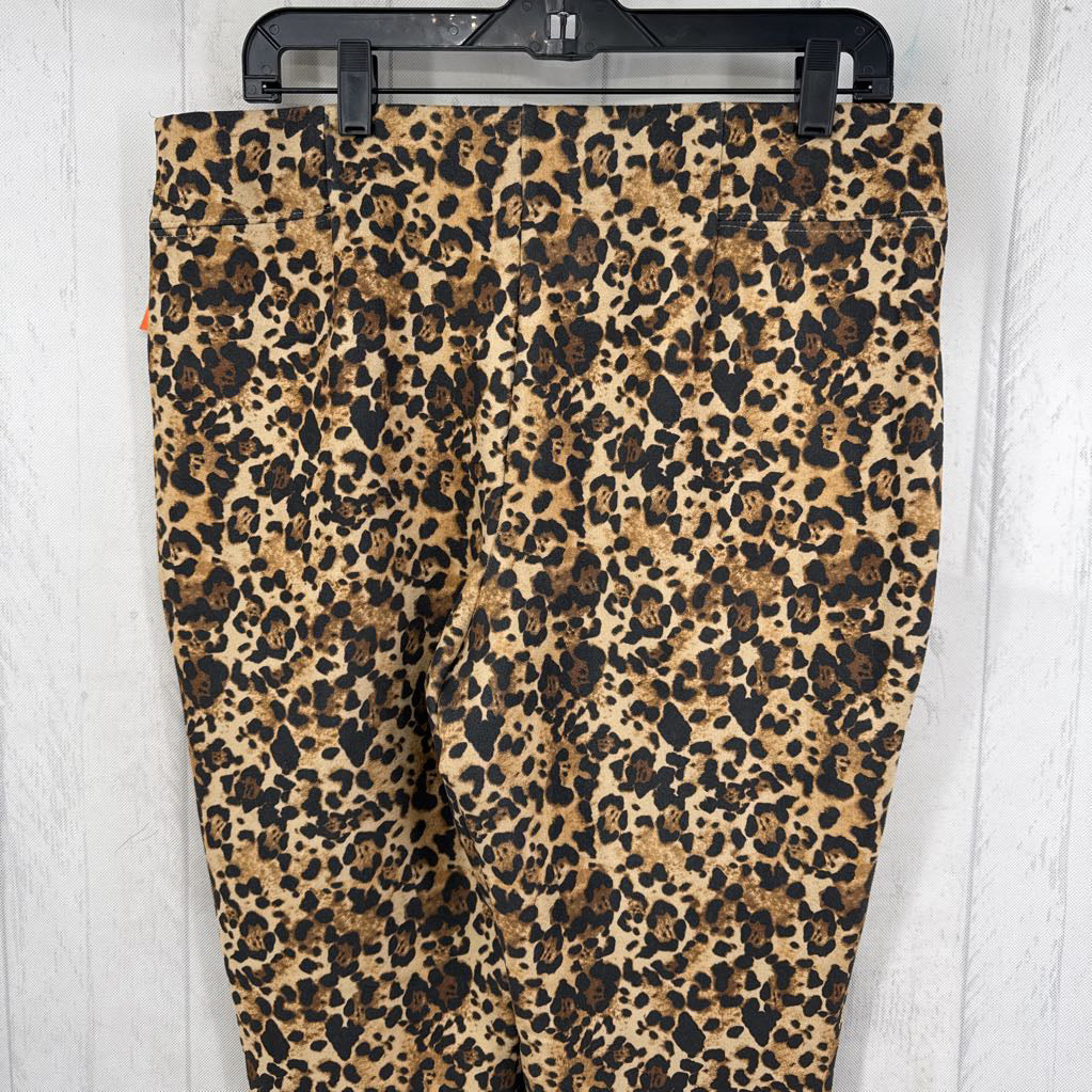 L faux suede animal print pants